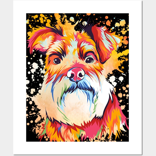 Schnauzer Dog Water Color Art Design Wall Art by E